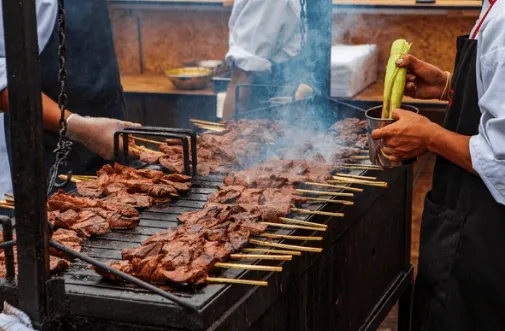Anticuchos in Lima, an escencial street food .