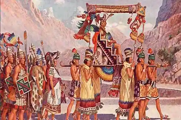 Inca carry on by andean town